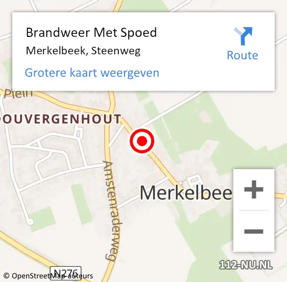 Locatie op kaart van de 112 melding: Brandweer Met Spoed Naar Merkelbeek, Steenweg op 31 juli 2024 23:14