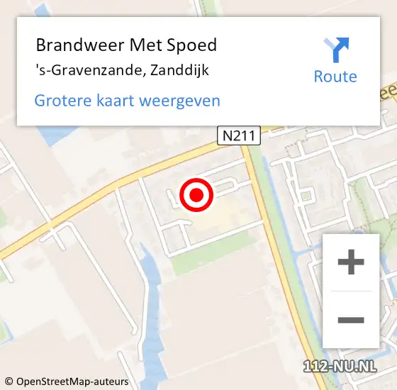 Locatie op kaart van de 112 melding: Brandweer Met Spoed Naar 's-Gravenzande, Zanddijk op 1 augustus 2024 00:23