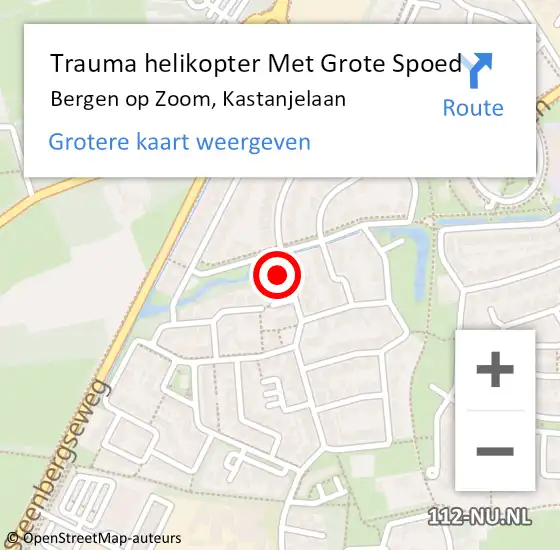 Locatie op kaart van de 112 melding: Trauma helikopter Met Grote Spoed Naar Bergen op Zoom, Kastanjelaan op 1 augustus 2024 00:30