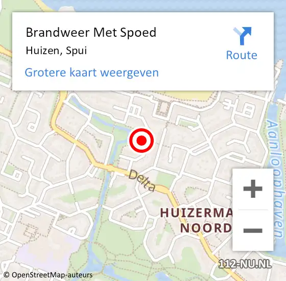 Locatie op kaart van de 112 melding: Brandweer Met Spoed Naar Huizen, Spui op 1 augustus 2024 01:23