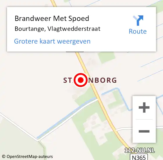 Locatie op kaart van de 112 melding: Brandweer Met Spoed Naar Bourtange, Vlagtwedderstraat op 1 augustus 2024 02:36