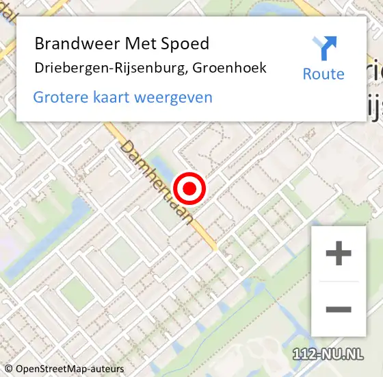 Locatie op kaart van de 112 melding: Brandweer Met Spoed Naar Driebergen-Rijsenburg, Groenhoek op 1 augustus 2024 02:43