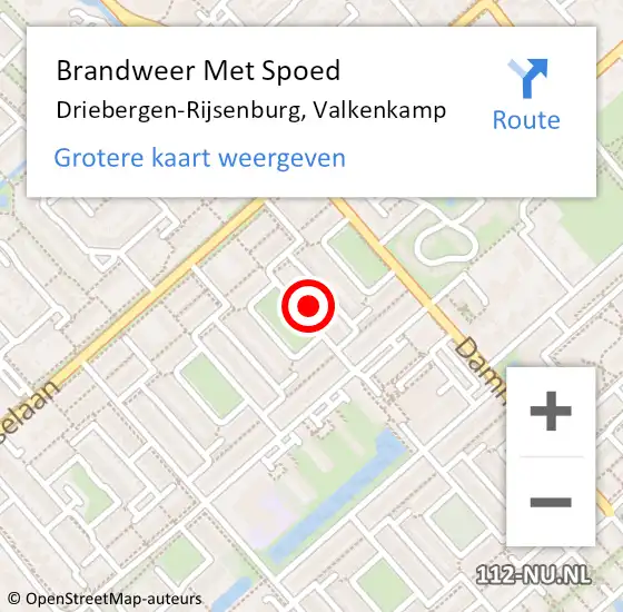 Locatie op kaart van de 112 melding: Brandweer Met Spoed Naar Driebergen-Rijsenburg, Valkenkamp op 1 augustus 2024 03:16