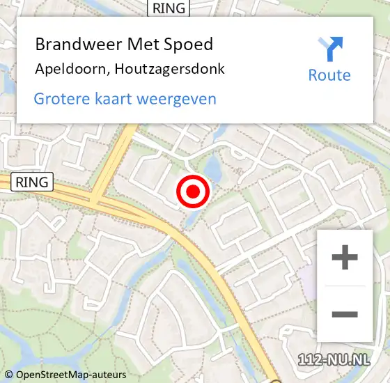 Locatie op kaart van de 112 melding: Brandweer Met Spoed Naar Apeldoorn, Houtzagersdonk op 1 augustus 2024 04:43