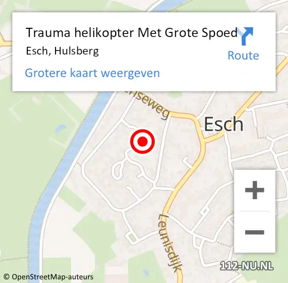 Locatie op kaart van de 112 melding: Trauma helikopter Met Grote Spoed Naar Esch, Hulsberg op 1 augustus 2024 06:31