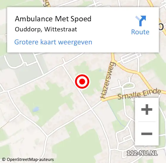 Locatie op kaart van de 112 melding: Ambulance Met Spoed Naar Ouddorp, Wittestraat op 1 augustus 2024 06:59