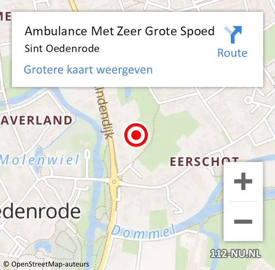 Locatie op kaart van de 112 melding: Ambulance Met Zeer Grote Spoed Naar Sint Oedenrode op 1 augustus 2024 07:06