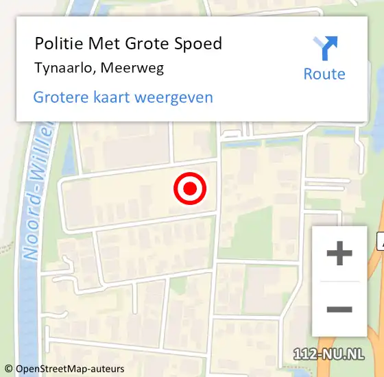 Locatie op kaart van de 112 melding: Politie Met Grote Spoed Naar Tynaarlo, Meerweg op 1 augustus 2024 07:18