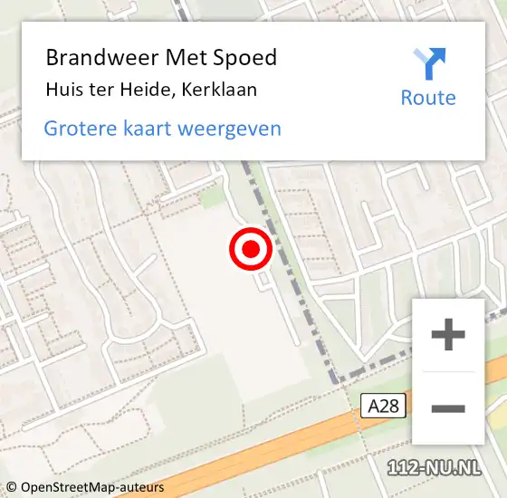 Locatie op kaart van de 112 melding: Brandweer Met Spoed Naar Huis ter Heide, Kerklaan op 1 augustus 2024 07:51