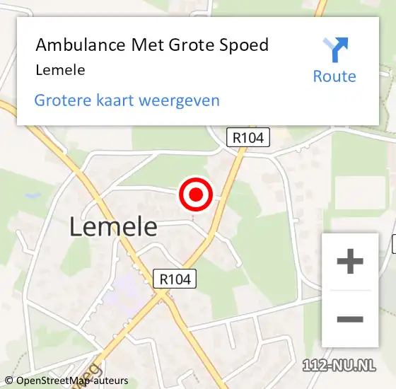 Locatie op kaart van de 112 melding: Ambulance Met Grote Spoed Naar Lemele op 1 augustus 2024 08:35