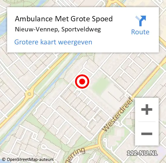 Locatie op kaart van de 112 melding: Ambulance Met Grote Spoed Naar Nieuw-Vennep, Sportveldweg op 1 augustus 2024 08:41