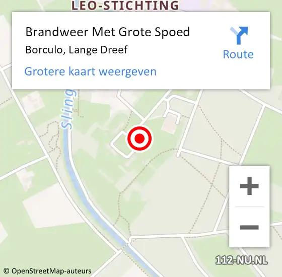 Locatie op kaart van de 112 melding: Brandweer Met Grote Spoed Naar Borculo, Lange Dreef op 15 oktober 2014 00:29