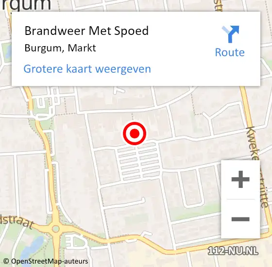 Locatie op kaart van de 112 melding: Brandweer Met Spoed Naar Burgum, Markt op 1 augustus 2024 09:10