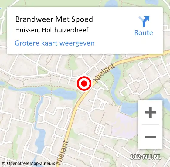 Locatie op kaart van de 112 melding: Brandweer Met Spoed Naar Huissen, Holthuizerdreef op 1 augustus 2024 09:20