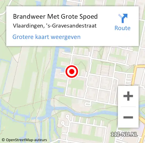 Locatie op kaart van de 112 melding: Brandweer Met Grote Spoed Naar Vlaardingen, 's-Gravesandestraat op 1 augustus 2024 10:31