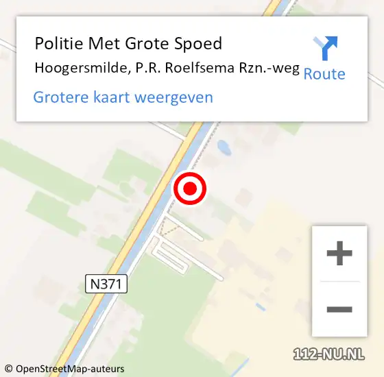 Locatie op kaart van de 112 melding: Politie Met Grote Spoed Naar Hoogersmilde, P.R. Roelfsema Rzn.-weg op 1 augustus 2024 10:37