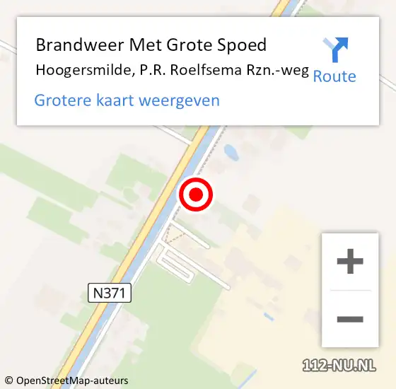 Locatie op kaart van de 112 melding: Brandweer Met Grote Spoed Naar Hoogersmilde, P.R. Roelfsema Rzn.-weg op 1 augustus 2024 10:37