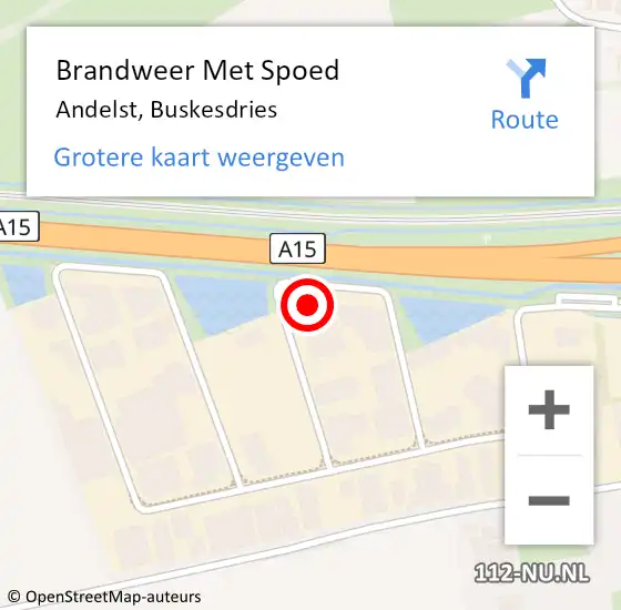 Locatie op kaart van de 112 melding: Brandweer Met Spoed Naar Andelst, Buskesdries op 1 augustus 2024 10:54