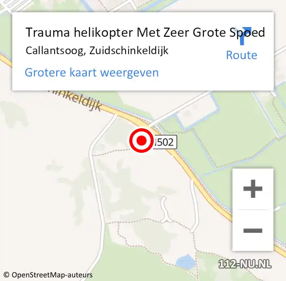 Locatie op kaart van de 112 melding: Trauma helikopter Met Zeer Grote Spoed Naar Callantsoog, Zuidschinkeldijk op 1 augustus 2024 11:05