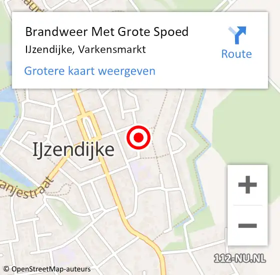 Locatie op kaart van de 112 melding: Brandweer Met Grote Spoed Naar IJzendijke, Varkensmarkt op 1 augustus 2024 11:20