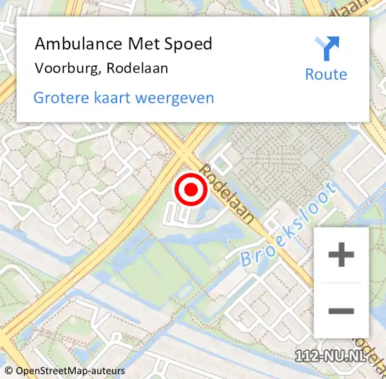 Locatie op kaart van de 112 melding: Ambulance Met Spoed Naar Voorburg, Rodelaan op 1 augustus 2024 12:35