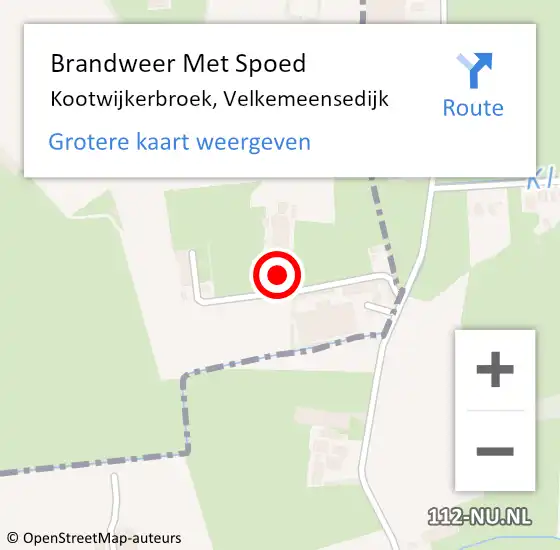 Locatie op kaart van de 112 melding: Brandweer Met Spoed Naar Kootwijkerbroek, Velkemeensedijk op 1 augustus 2024 12:55