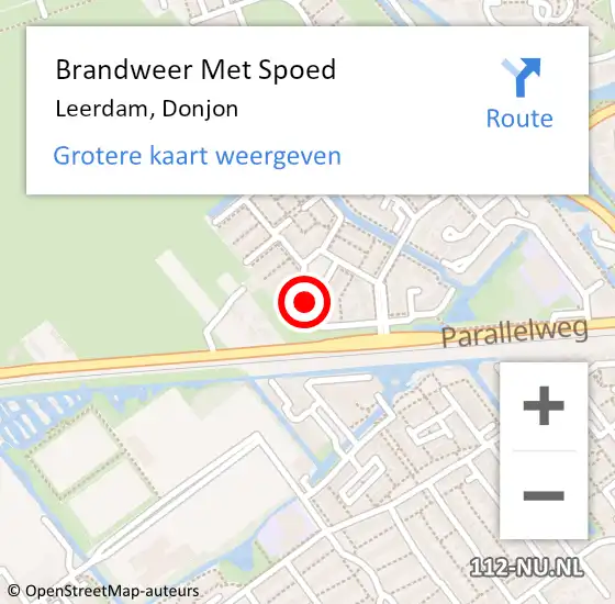 Locatie op kaart van de 112 melding: Brandweer Met Spoed Naar Leerdam, Donjon op 1 augustus 2024 13:57