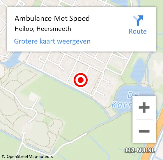 Locatie op kaart van de 112 melding: Ambulance Met Spoed Naar Heiloo, Heersmeeth op 1 augustus 2024 14:09