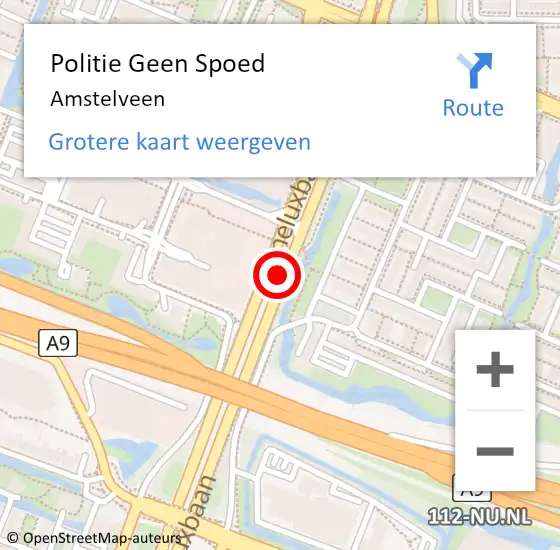 Locatie op kaart van de 112 melding: Politie Geen Spoed Naar Amstelveen op 1 augustus 2024 14:38