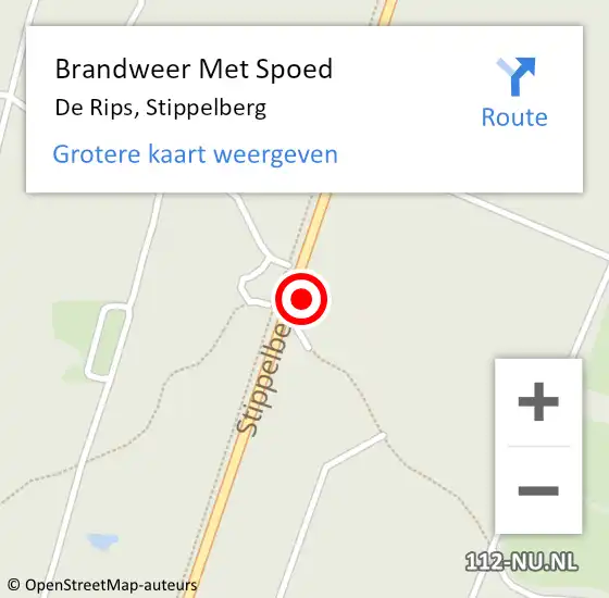 Locatie op kaart van de 112 melding: Brandweer Met Spoed Naar De Rips, Stippelberg op 1 augustus 2024 14:50