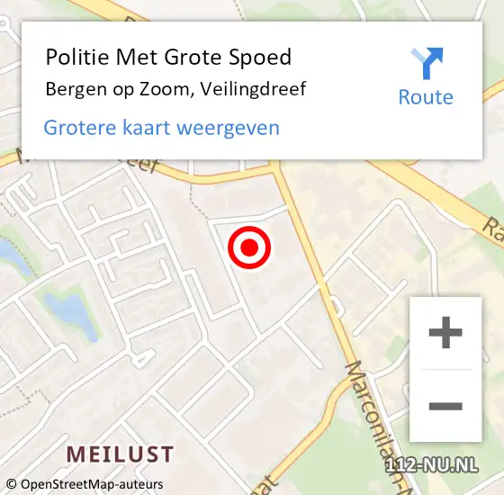 Locatie op kaart van de 112 melding: Politie Met Grote Spoed Naar Bergen op Zoom, Veilingdreef op 1 augustus 2024 15:56
