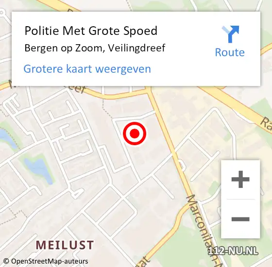 Locatie op kaart van de 112 melding: Politie Met Grote Spoed Naar Bergen op Zoom, Veilingdreef op 1 augustus 2024 15:57