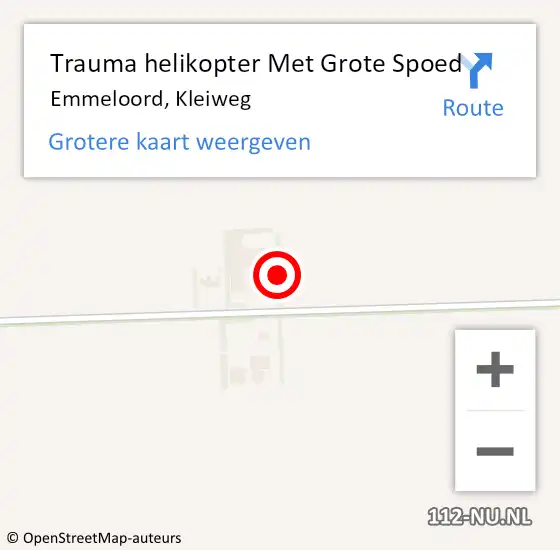 Locatie op kaart van de 112 melding: Trauma helikopter Met Grote Spoed Naar Emmeloord, Kleiweg op 1 augustus 2024 16:21