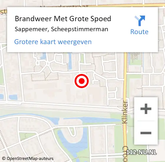 Locatie op kaart van de 112 melding: Brandweer Met Grote Spoed Naar Sappemeer, Scheepstimmerman op 1 augustus 2024 16:28