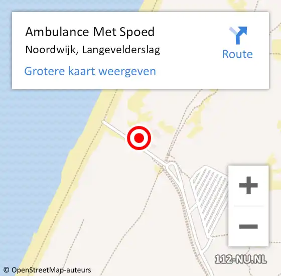 Locatie op kaart van de 112 melding: Ambulance Met Spoed Naar Noordwijk, Langevelderslag op 1 augustus 2024 16:33