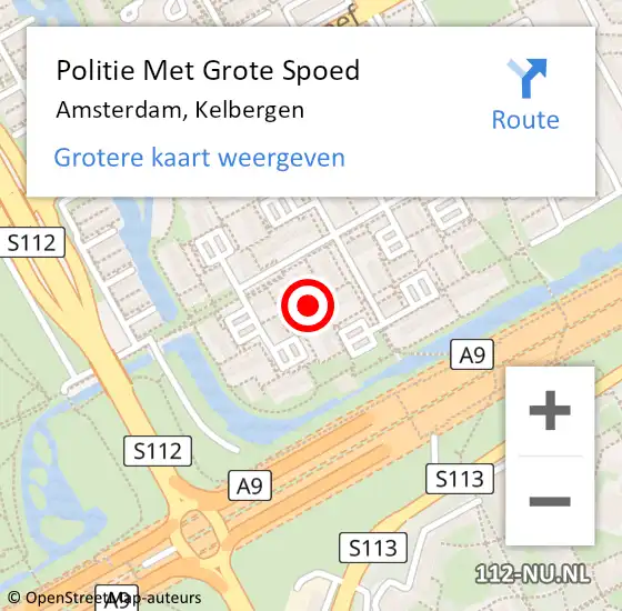 Locatie op kaart van de 112 melding: Politie Met Grote Spoed Naar Amsterdam, Kelbergen op 1 augustus 2024 16:55