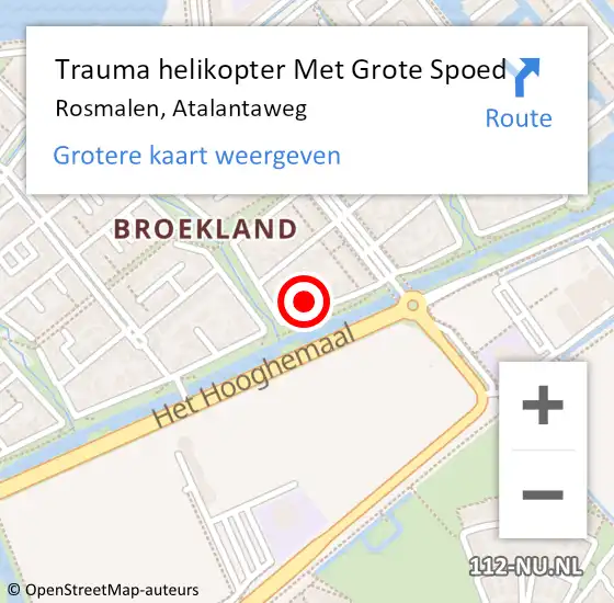 Locatie op kaart van de 112 melding: Trauma helikopter Met Grote Spoed Naar Rosmalen, Atalantaweg op 1 augustus 2024 17:39
