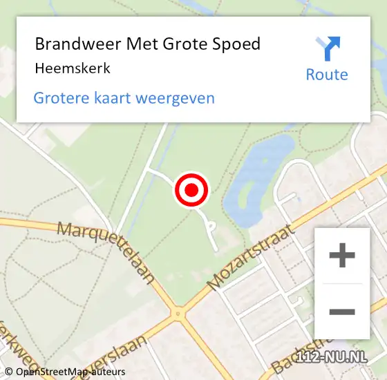 Locatie op kaart van de 112 melding: Brandweer Met Grote Spoed Naar Heemskerk op 1 augustus 2024 17:49