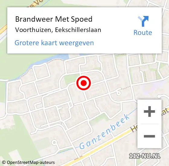 Locatie op kaart van de 112 melding: Brandweer Met Spoed Naar Voorthuizen, Eekschillerslaan op 1 augustus 2024 18:26