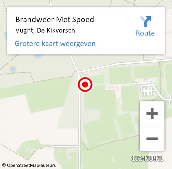 Locatie op kaart van de 112 melding: Brandweer Met Spoed Naar Vught, De Kikvorsch op 1 augustus 2024 18:40