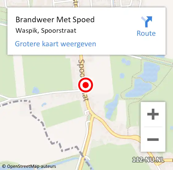 Locatie op kaart van de 112 melding: Brandweer Met Spoed Naar Waspik, Spoorstraat op 1 augustus 2024 20:17