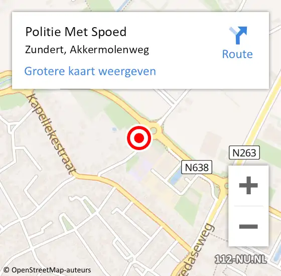 Locatie op kaart van de 112 melding: Politie Met Spoed Naar Zundert, Akkermolenweg op 1 augustus 2024 20:21