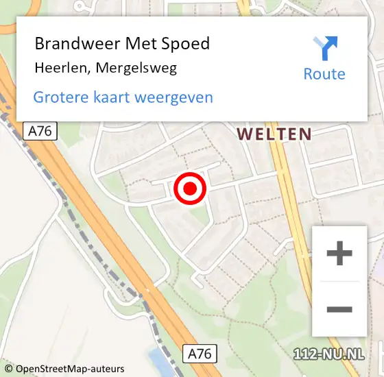 Locatie op kaart van de 112 melding: Brandweer Met Spoed Naar Heerlen, Mergelsweg op 1 augustus 2024 20:33