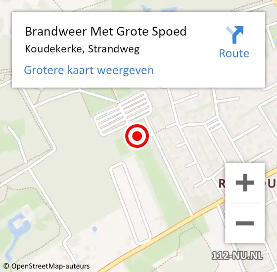 Locatie op kaart van de 112 melding: Brandweer Met Grote Spoed Naar Koudekerke, Strandweg op 1 augustus 2024 21:03