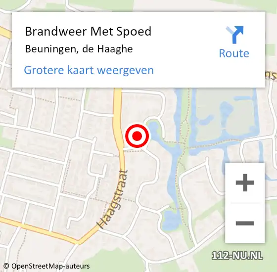 Locatie op kaart van de 112 melding: Brandweer Met Spoed Naar Beuningen, de Haaghe op 1 augustus 2024 21:07