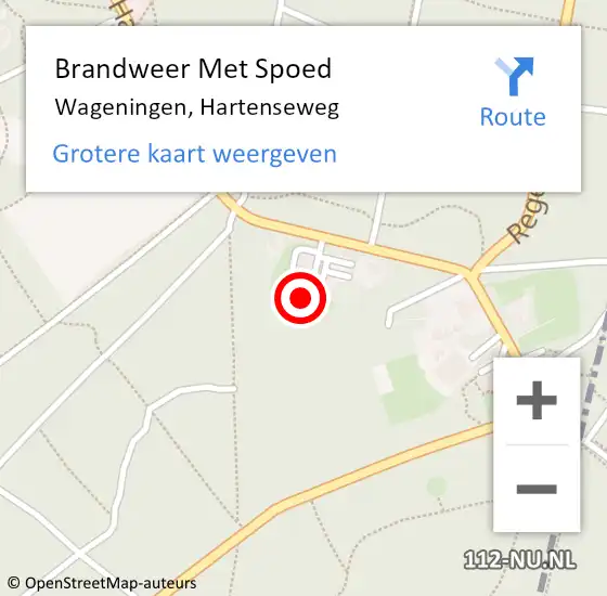 Locatie op kaart van de 112 melding: Brandweer Met Spoed Naar Wageningen, Hartenseweg op 1 augustus 2024 21:08