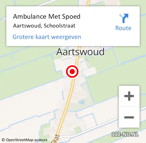 Locatie op kaart van de 112 melding: Ambulance Met Spoed Naar Aartswoud, Schoolstraat op 15 oktober 2014 04:06