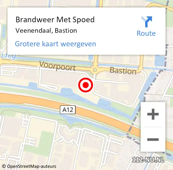 Locatie op kaart van de 112 melding: Brandweer Met Spoed Naar Veenendaal, Bastion op 1 augustus 2024 23:01