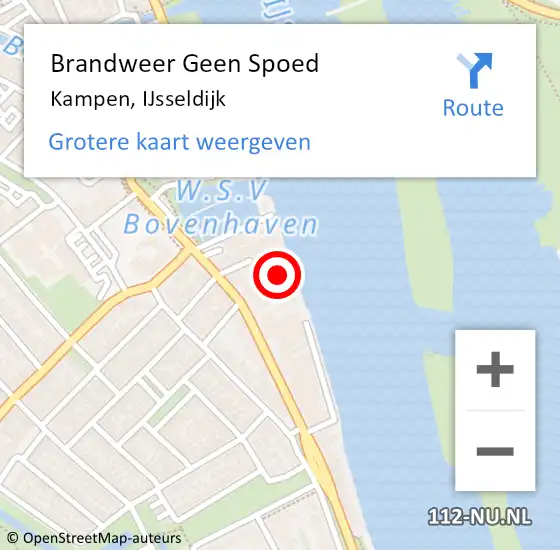 Locatie op kaart van de 112 melding: Brandweer Geen Spoed Naar Kampen, IJsseldijk op 1 augustus 2024 23:47