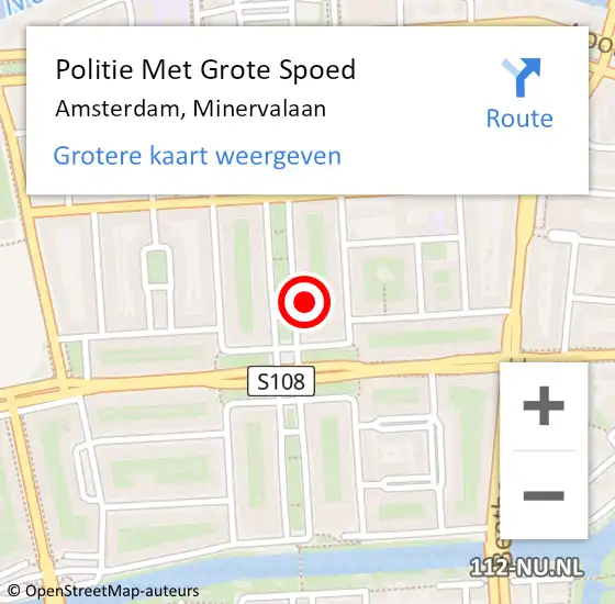 Locatie op kaart van de 112 melding: Politie Met Grote Spoed Naar Amsterdam, Minervalaan op 2 augustus 2024 00:22